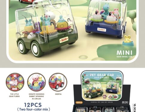 Set Autobuz Animale Inerție 12 Bucăți