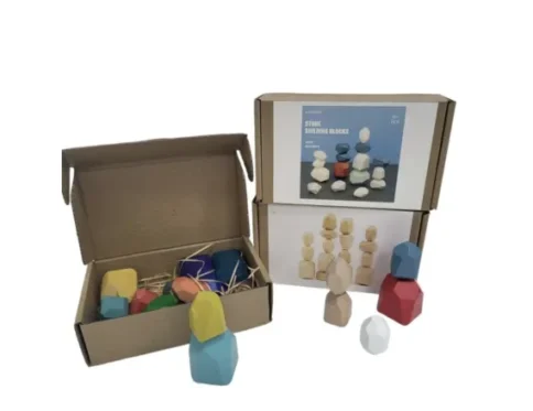 Set Pietre Echilibru din Lemn 16 Bucăți