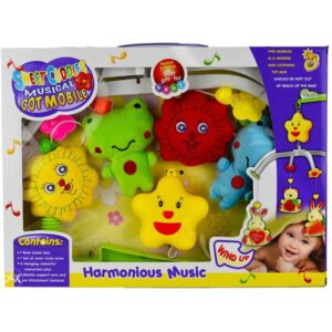 Carusel muzical pentru patut cu zornaitoare colorate