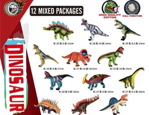 Set figurine dinozauri, 12 modele diferite, diverse forme si dimensiuni, multicolor