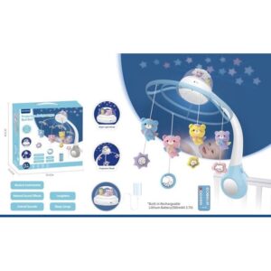 Carusel muzical pentru patut 3 in 1 cu noapte, proiector si telecomanda - Carusel cu ursuleti