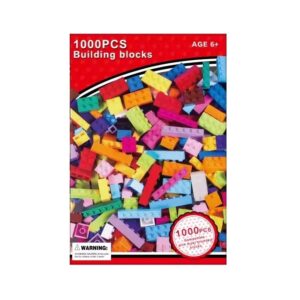 Cuburi de construit cu 1000 piese, pentru copii 6 ani+, plastic