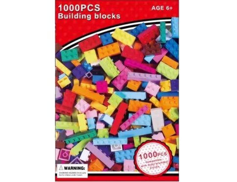 Cuburi de construit cu 1000 piese, pentru copii 6 ani+, plastic