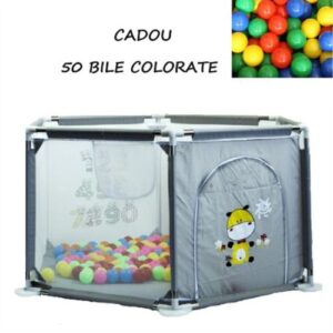 Tarc de joaca pentru bebelusi cu 50 bile si cos de baschet