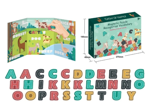 Puzzle magnetice – Studiul animalelor, 32 piese magnetice