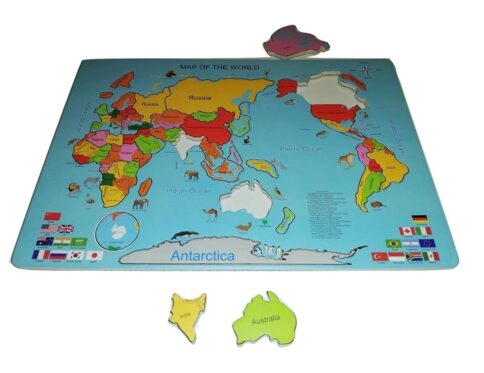 Puzzle Famous Kids Harta magnetica a lumii